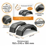 PRO PLUS 2x Kotflügel Anhänger 8 Zoll Radkasten Kunststoff Links Rechts 510x152x190 mm