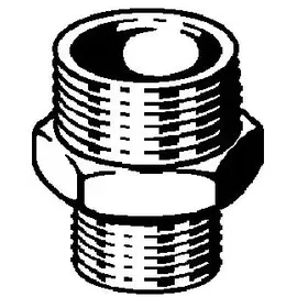 Viega Rotguss Doppelnippel, reduziert 1/2" x 3/8