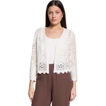 Betty Barclay Strickjacke mit Ajourmuster Weiß 46