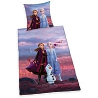 Herding Disney ́s Eiskönigin 2 Bettwäsche-Set, Mehrfarbig, Kopfkissenbezug 70 x 90 cm, Bettbezug 140 x 200 cm