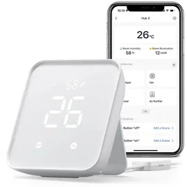 SwitchBot Curtain U-Rail V3 2-pack + Hub 2