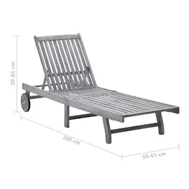 vidaXL Sonnenliege 200 x 65 x 85 cm Grau