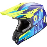 Scorpion VX-16 Evo Air Slanter, Motocross Helm, blau-gelb, Größe S