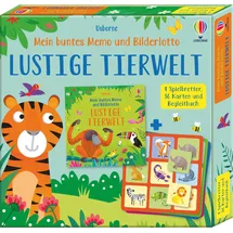 Usborne Publishing Mein buntes Memo und Bilderlotto: Lustige Tierwelt
