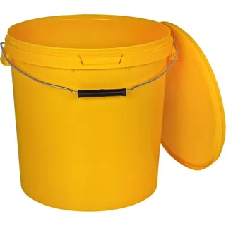 Benbow Eimer mit Deckel 20L x1 Gelb - lebensmittelecht, stabil, luftdicht, auslaufsicher, geruchsneutral - Plastikeimer mit Henkel - leer - Gelb