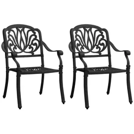 vidaXL Gartenstuhl 63 x 69 x 91 cm schwarz 2 St.
