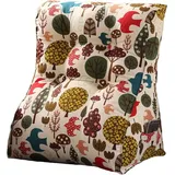 Vercart - Großes Ergonomisch Geformtes Keilkissen, Dekoratives Lesekissen, Bequemes Rückenkissen, Kopfteil Kissen für Die Bettruhe, 100 % Baumwolle,