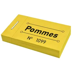 CombiCraft Wertmarken Block 'Pommes' Gelb - 5 Blöcke mit 50 Wertmarken pro Block