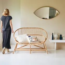 Bank Sofa aus Rattan exotischer Stil für Innen und Aussen ,2-Sitzer
