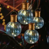 MARELIDA LED Solar Glühbirnen GLOW - Kugelleuchten - wamweiße LED - H: 11cm - Lichtsensor...