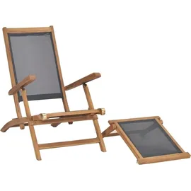 vidaXL Liegestuhl 60 x 152 x 90 cm natur/schwarz
