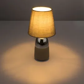 GLOBO Touch Tisch Leuchte FERNBEDIENUNG Textil Chrom Lampe DIMMBAR im Set inkl. RGB LED Leuchtmittel