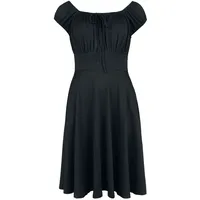 Voodoo Vixen - Rockabilly Kleid knielang - Gathered Neckline Flare Dress - XS bis 4XL - für Damen - Größe M - schwarz - M