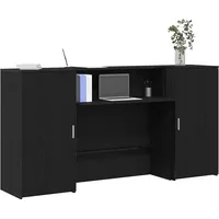 VidaXL Empfangstheke Schwarz Eichen-Optik 200x50x103,5cm Holzwerkstoff - Schwarz