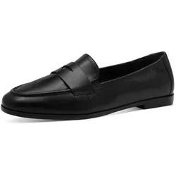 Slipper TAMARIS, Damen, Gr. 41, schwarz, Leder, unifarben, klassisch, Schuhe, Blockabsatz, Businessschuh, mit klassischem Zierriegel