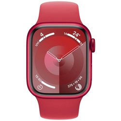 Apple Watch Series 9 (GPS + Cellular) 45mm Aluminiumgehäuse rot, Sportband rot S/M