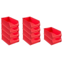 SparSet 10x Rote Sichtlagerbox 5.0 | HxBxT 20x30x50cm | 21,8 Liter | Sichtlagerbehälter, Sichtlagerkasten, Sichtlagerkastensortiment, Sortierbehälter