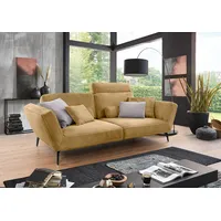 set one by Musterring »SO 4500 Mega-Sofa, mega bequem, Cord Bezug«, Füße in zwei Farben, wahlweise mit Kopftütze, Breite 260cm gelb