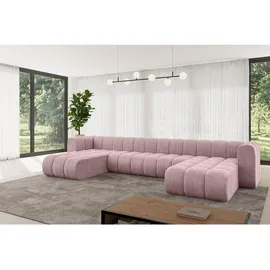 altdecor Wohnlandschaft modulares Sofa Joren-U2 - 410x177x70 cm Rosa