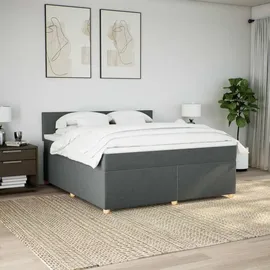 vidaXL Boxspringbett 180 x 200 cm Dunkelgrau