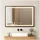EMKE Badspiegel mit Beleuchtung 70x50cm Schwarzer Rand LED Badezimmerspiegel mit Touch,
