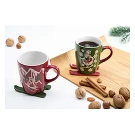 Ritzenhoff & Breker Kaffeebecher auf Ski 340 ml rot 24er Set