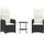 vidaXL Outdoor-Lehnstühle 2 Stk. mit Tisch 58 x 58 x 92 cm Schwarz