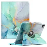 Fintie Hülle für iPad Pro 12.9 Zoll (6. Generation) Smaragd Marmor