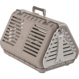 Rotho Toby Faltbare Transportbox für Katzen, kleine Hunde und Kleintiere, Kunststoff (PP) BPA-frei, beige/weiss, (53.4 x 42.5 x 12.4 cm)