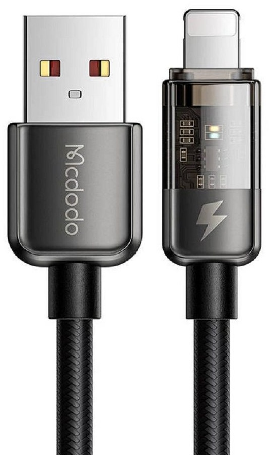 mcdodo Anti-Bruch Smartphone-Kabel USB zu IOS Schnell Ladegerät, 3A, 1,2m Smartphone-Kabel, (120 cm) schwarz