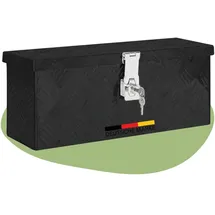 deluke DELUKE® Aluminiumbox mit Deckel Abschließbar Alubox Deichselbox Alu Anhängerbox Werkzeugkiste Transportbox Metallkiste, 50x15x20,5cm Schwarz