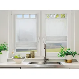 GARDINIA Raffrollo Voile Schlaufen, Weiß,