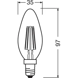 LEDVANCE LED CLASSIC B DIM P 4.8W 827 klar E14