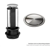 EVOline Port Zubehör Wippdeckel für Steckdose, Edelstahl
