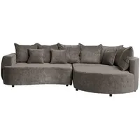 Carryhome Ecksofa, Dunkelbraun, Textil, 3-Sitzer, Füllung: Schaumstoff, Ottomane rechts, L-Form, 307x194 cm, Stoffauswahl, seitenverkehrt erhältlich, Schlafen auf Sitzhöhe, Wohnzimmer, Sofas & Couches, Wohnlandschaften, Ecksofas