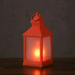 LED Laterne mit Flammeneffekt flackernde LED H: 24cm Batteriebetrieb orange