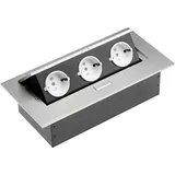 Gtv Steckdosenleiste 3 x Schuko Grau 2 St.