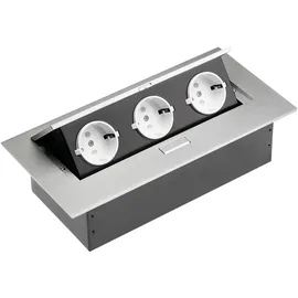 Gtv Steckdosenleiste 3 x Schuko Grau 2 St.