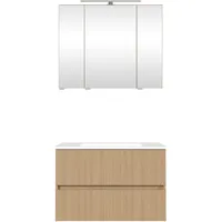 WELLTIME Badmöbel-Set »Eixo«, 80 cm breit, Badmöbel mit LED-Beleuchtung