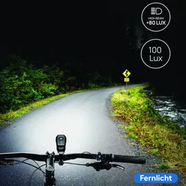 Fischer Fahrrad Fahrrad-Scheinwerfer LED batteriebetrieben schwarz,