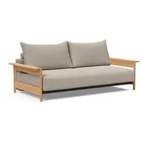 INNOVATION LIVING Schlafsofa Malloy Wood Stoff Gravel