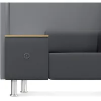 Rocada Besprechungsecke Soft Seating schwarz, grau grau Stoff 125,0 x 68,0 x 137,0 cm, 1 St.