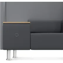 Rocada Besprechungsecke Soft Seating schwarz, grau grau Stoff 125,0 x 68,0 x 137,0 cm, 1 St.