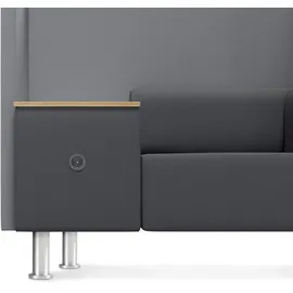 Rocada Besprechungsecke Soft Seating schwarz, grau grau Stoff 125,0 x 68,0 x 137,0 cm, 1 St.
