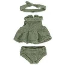 MINILAND BABY Miniland Strick-Kleiderset Dolls Kleid und Haarreif Grün (31683)