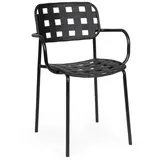 Feeling4Home Gartenstuhl Clover 4er-Set mit Armlehne, Schwarz, Stapelbar schwarz