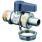 Premium Oventrop KFE-Kugelhahn Optiflex 1783354 Entleerungshahn Heizung, DN 15, Messing vernickelt, Schlauchverschraubung und Kappe