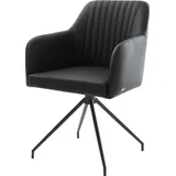 DELIFE Polsterstuhl Greg-Flex, Kreuzgestell konisch Schwarz Echt-Leder Schwarz Taschenfederkern schwarz 56 cm x 85 cm x 60 cm