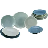 CreaTable Geschirrset, Reactive Aqua Teller Set 12 tlg. | blau