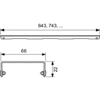 TECE Designrost organic gerade 70 cm poliert